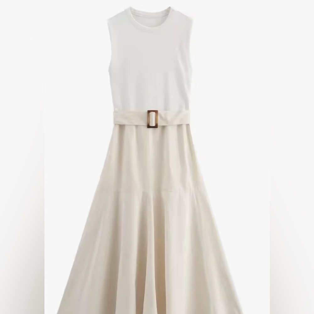 Zara White Ribbed Top